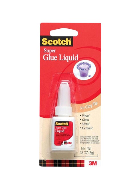 Scotch No Clog Tip Super Glue, 5g Clear