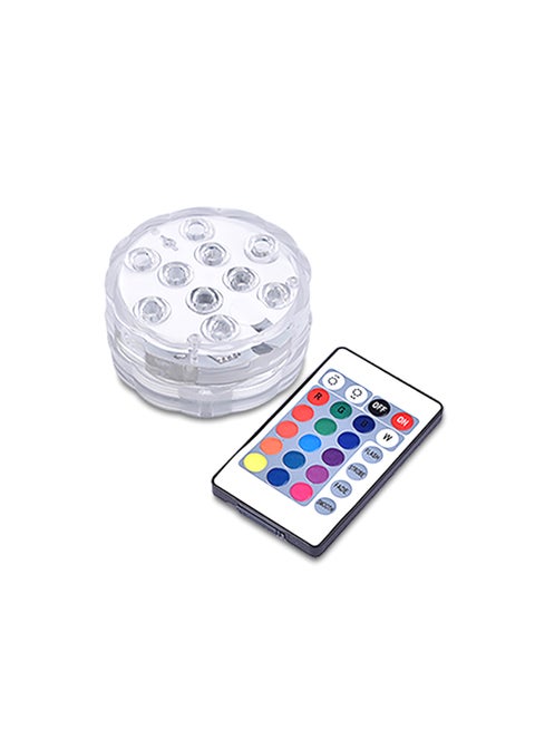 10-LED Submersible Waterproof Light With Remote Control Clear
