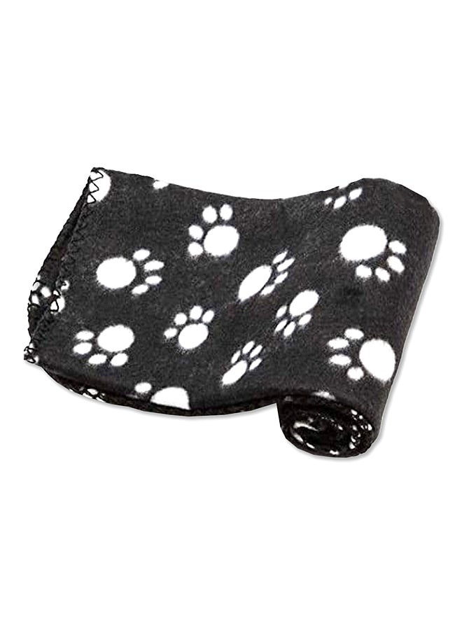 QiaoKai Paw Print Soft Bed Cover For Dog And Cat Black/White 