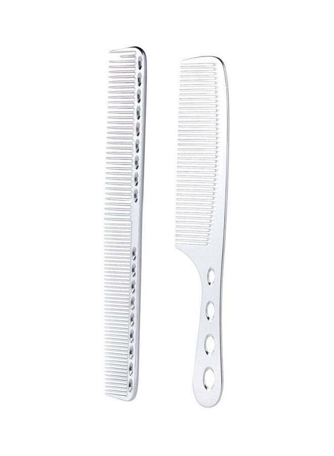 ANSELF - 2-Piece Metal Hair Comb Set Silver - Image 1