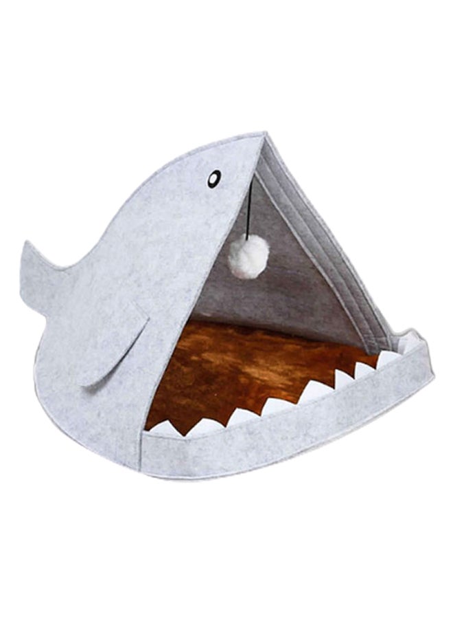 شاربدو سرير للحيوانات الأليفة بتصميم قرش رمادي / بني - Image 1