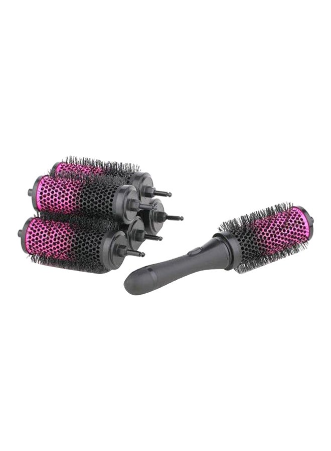 مجموعة فرش من شعر قابلة للفصل من 6 قطع أسود/وردي 87جرام