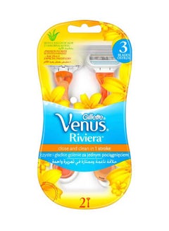Gillette Venus Riviera Disposable Razor, 2 Count White 10centimeter 