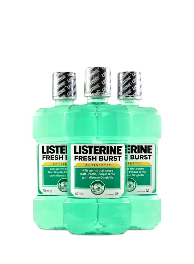 Listerine Fresh Burst Antiseptic 3x500ml  - Image 1