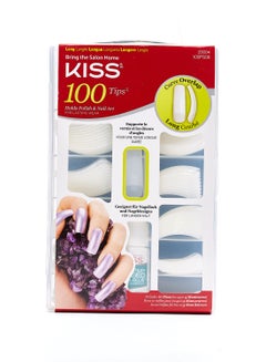 KISS 100-Piece  Nails-Curve Overlap Nail Manicure White  - Image 1