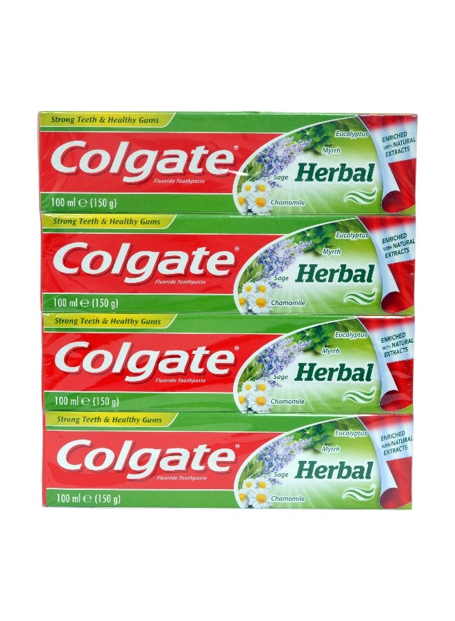 Colgate - 4-Piece Herbal Fluoride Toothpaste Set 4x 100ml - Image 1