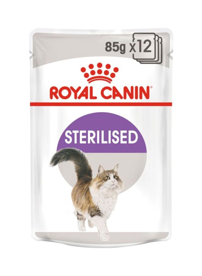 ROYAL CANIN Feline Health Nutrition Sterilised Gravy Wet Food Pouches Pack Of 12 85grams  - Image 1