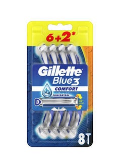 8-Piece Blue3 Comfort Razor Set Blue/Silver - v1608132580/N30689478A_1