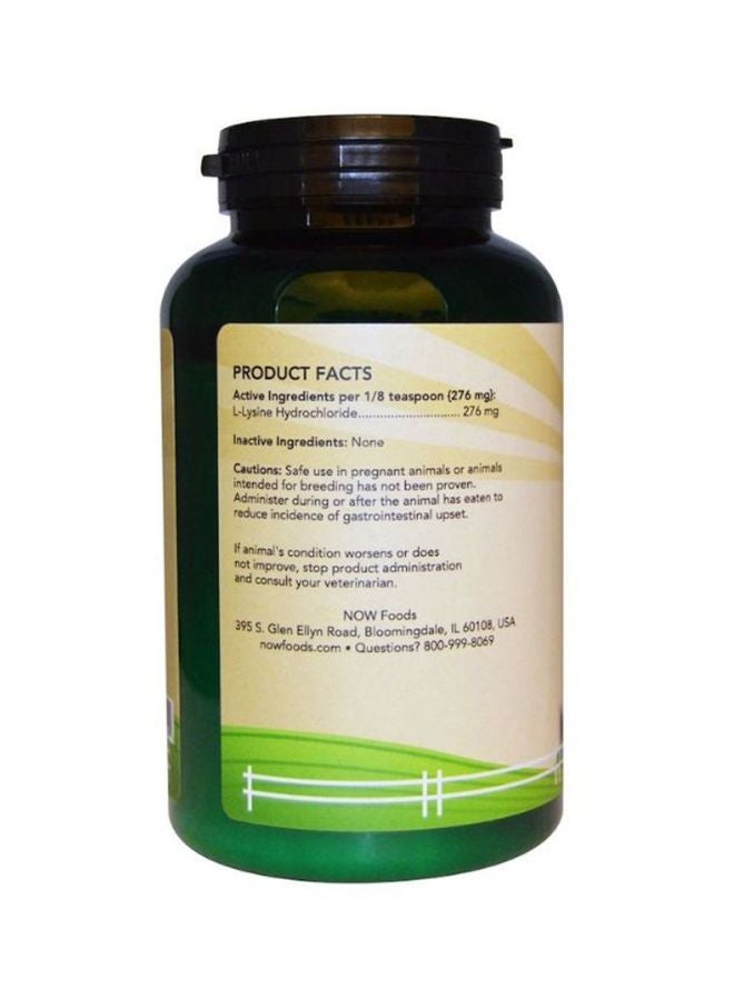 Now Foods - NOW Pets L-Lysine Powder For Cats - 8 oz Green/Beige/Orange 226.8grams - Image 1