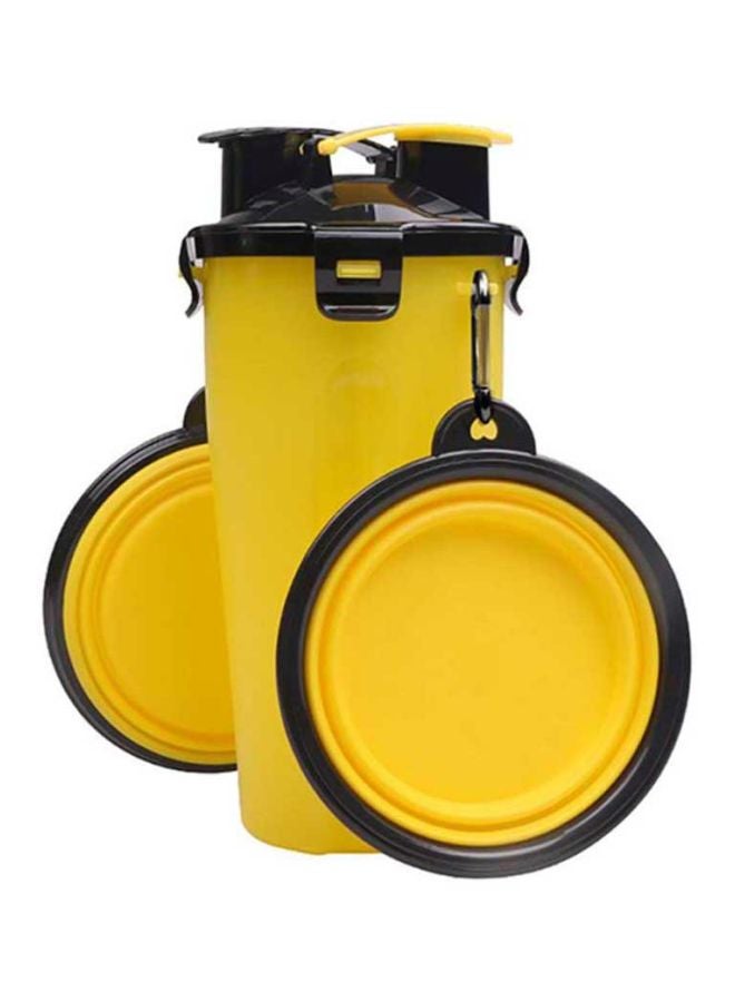 MARGOUN 2-Piece Pet Feeder Set Yellow 23centimeter - Image 1