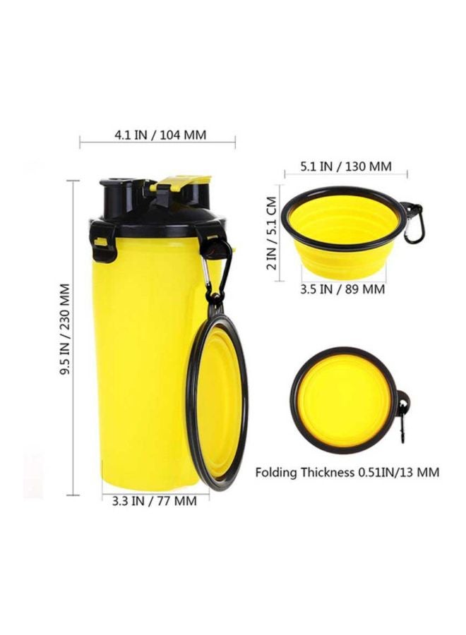 MARGOUN 2-Piece Pet Feeder Set Yellow 23centimeter - Image 2