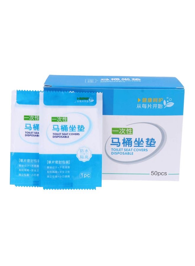 شاربدو غطاء مقعد مرحاض مضاد للماء من 50 قطعة أبيض 48x40سم - Image 3