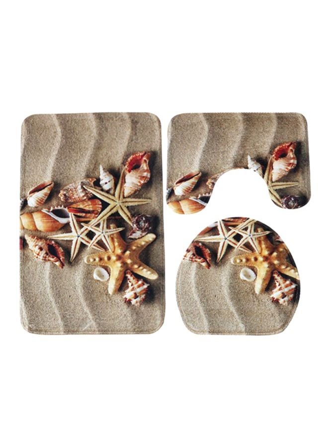 Sharpdo 3-Piece Carpet Bath Mat Set Multicolour 75x45cm