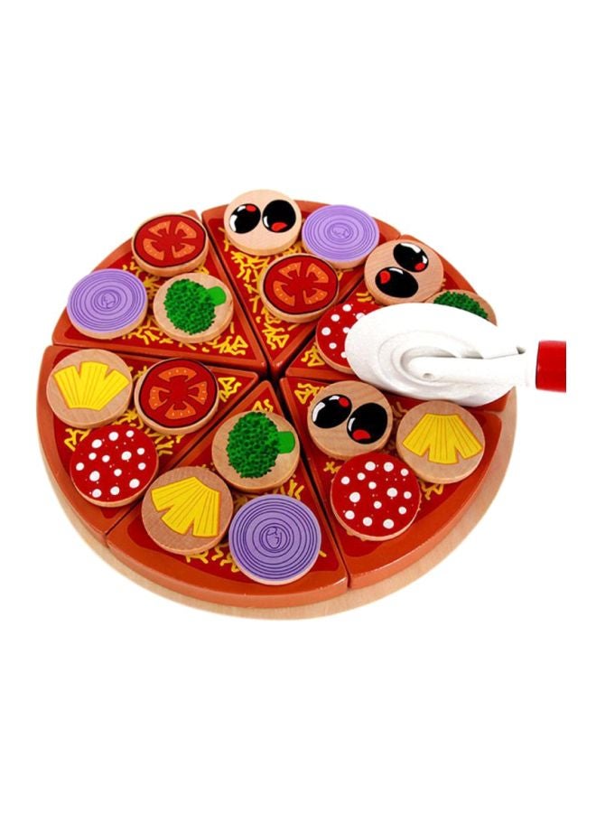 Sharpdo 27-Piece Wooden Pizza Cutting Toy 10x10x10cm - Image 2