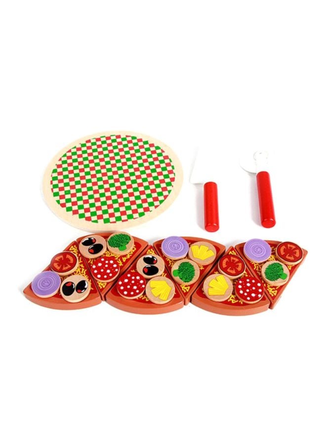 Sharpdo 27-Piece Wooden Pizza Cutting Toy 10x10x10cm - Image 3