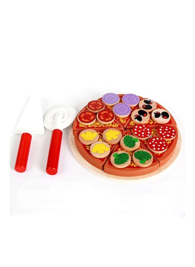 Sharpdo 27-Piece Wooden Pizza Cutting Toy 10x10x10cm - Image 4
