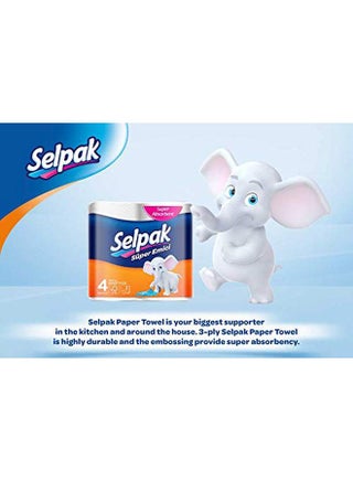 Super Absorbent Kitchen Paper Towel 80 Sheets x 3Ply, Pack of 3 Rolls - view 2