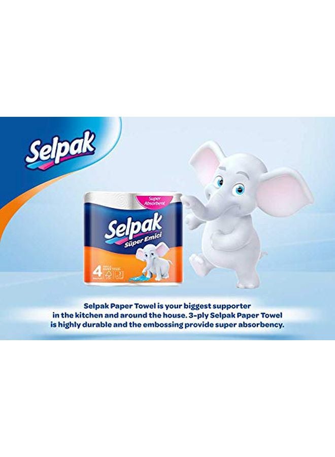 Selpak Super Absorbent Kitchen Paper Towel 80 Sheets x 3Ply, Pack of 3 Rolls  - Image 2