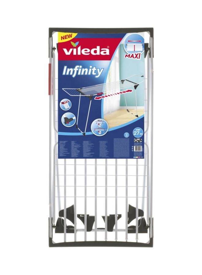 Vileda Infinity Cloth Dryer Silver/Black 56x9.3x118cm - Image 2