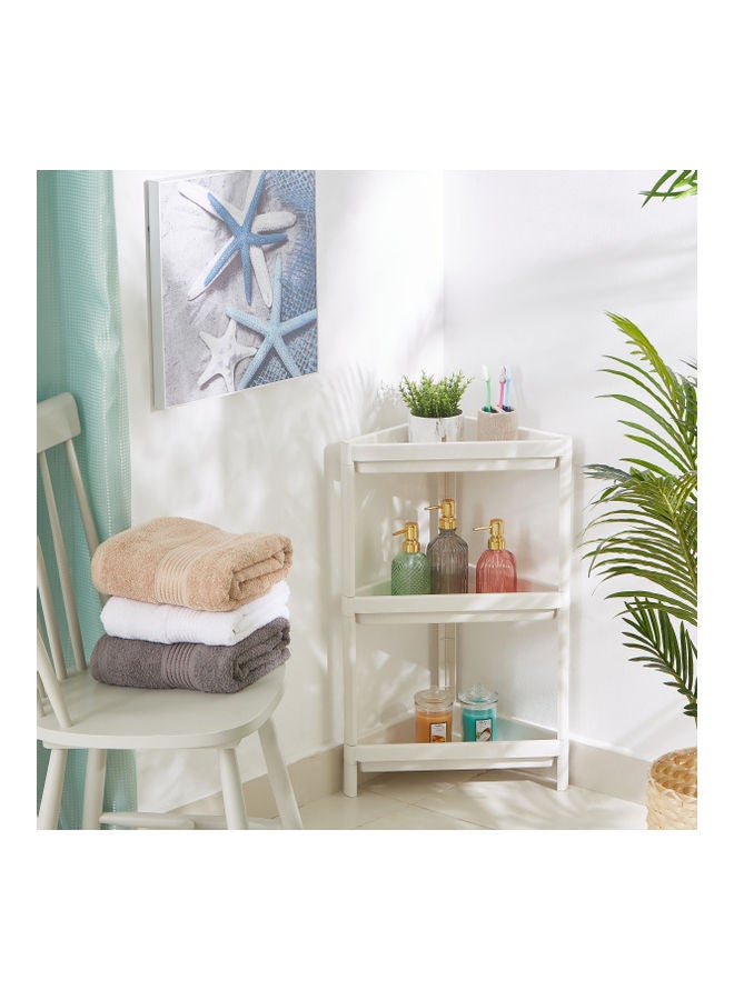 Home Box - Allure Triangular 3-Tier Bathroom Caddy White 26x10x19.5cm - Image 1