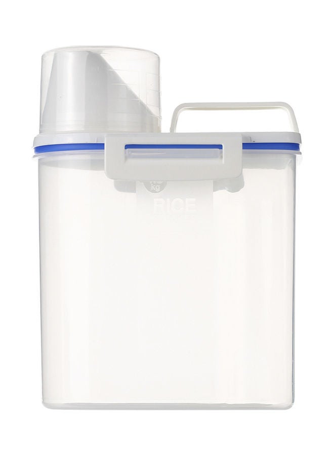 Portable Plastic Rice Storage Bin White 1.5Liters - Image 1