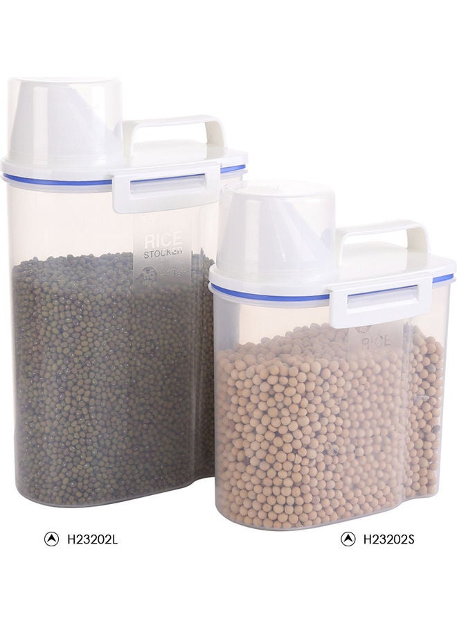 Portable Plastic Rice Storage Bin White 1.5Liters - Image 2