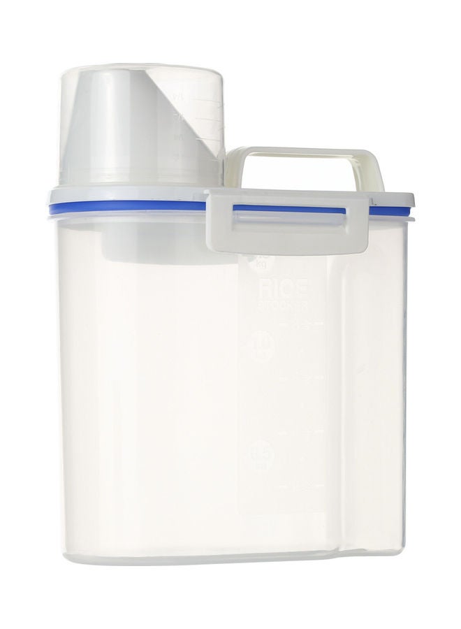 Portable Plastic Rice Storage Bin White 1.5Liters - Image 3