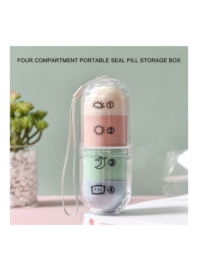 Four Lattice Pill Storage Box Multicolour 13 x 6 x 6cm - Image 5