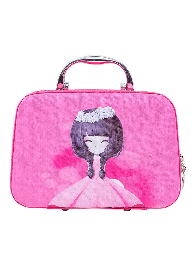 24 Slots Diamond Storage Box With Bottles Cartoon Princess Printing Portable Carry Bag Rose red 20*7*15cm - Image 4