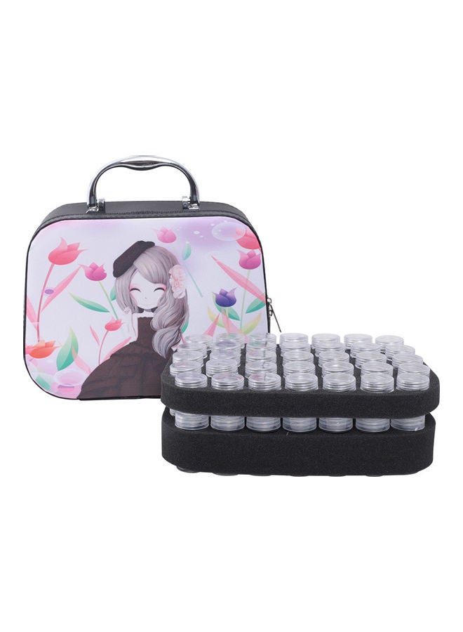 70 Slots Diamond Storage Box With Bottles Cartoon Princess Printing Portable Carry Bag Multicolour 23*9.5*17.5cm - Image 1