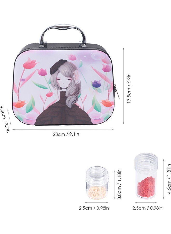 70 Slots Diamond Storage Box With Bottles Cartoon Princess Printing Portable Carry Bag Multicolour 23*9.5*17.5cm - Image 4