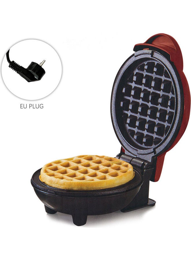 Mini Waffle Maker Breakfast Machine Non Stick Easy Clean Red 18*9.4*14.3cm - Image 1