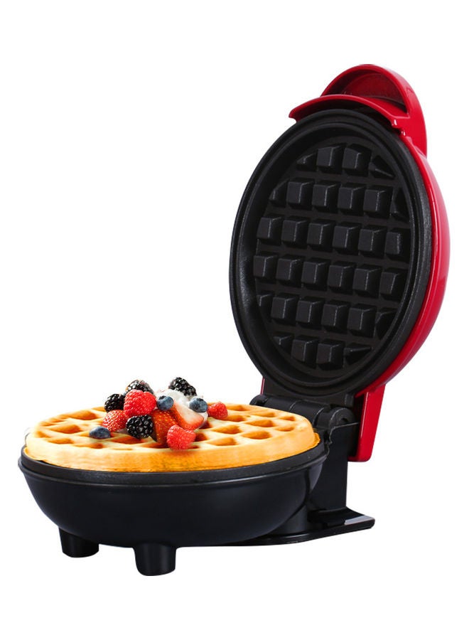 Mini Waffle Maker Breakfast Machine Non Stick Easy Clean Red 18*9.4*14.3cm - Image 3