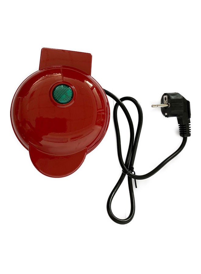 Mini Waffle Maker Breakfast Machine Non Stick Easy Clean Red 18*9.4*14.3cm - Image 4