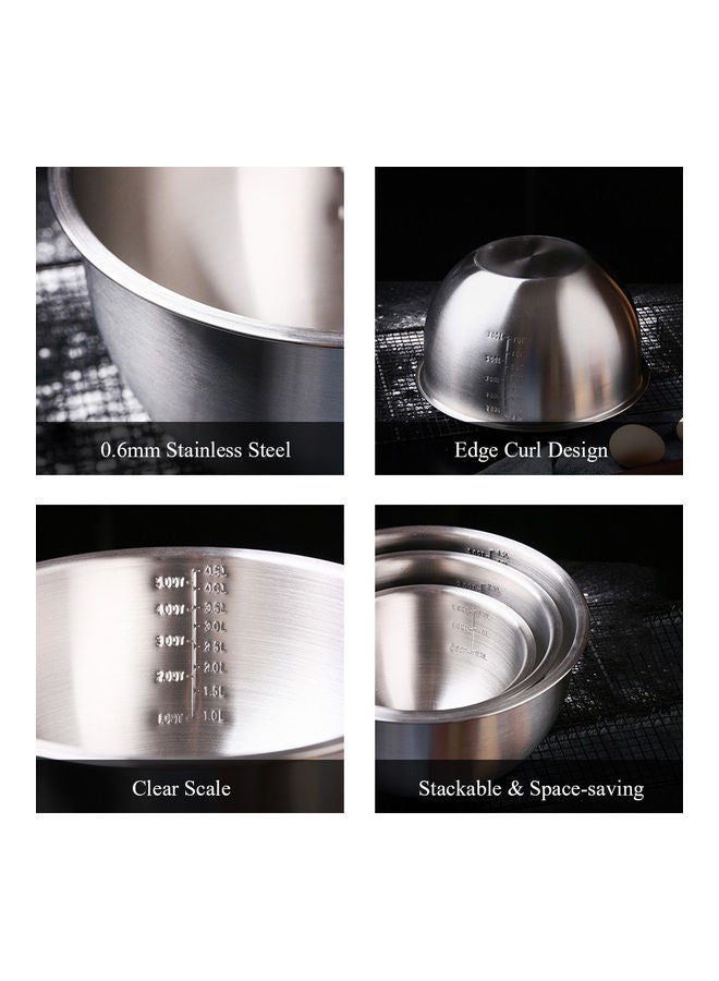 Generic Stainless Steel Mixing Bowl With Scale 1.5 Quart Silver 16*10.7*16cm  - Image 2