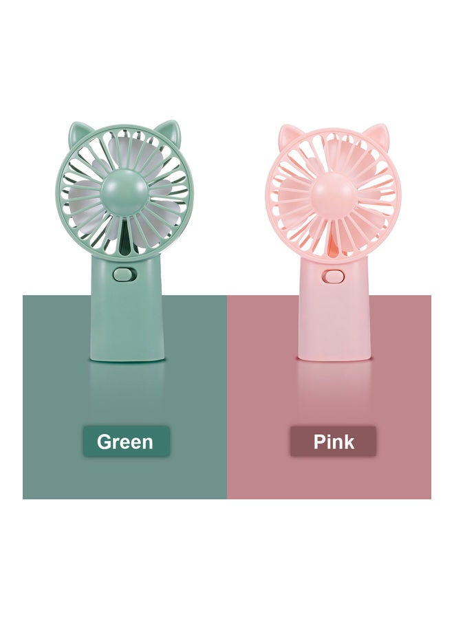 USB Rechargeable Mini Handhold Fan Green  - Image 2