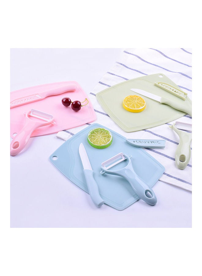 3 Piece Chopping Cutting Board Knife Peeler Set Pink 25*2.5*18cm  - Image 2