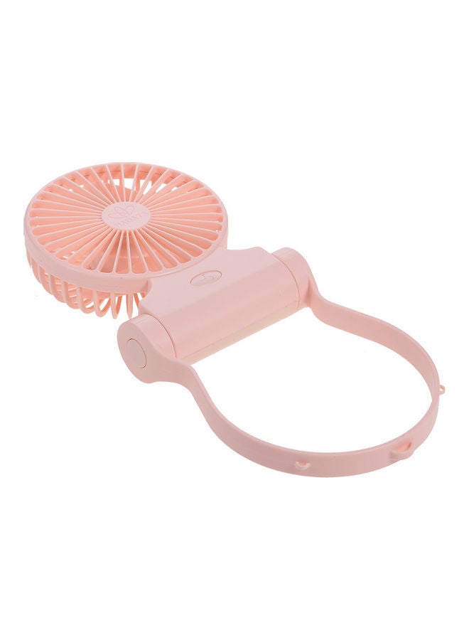 Portable Rechargeable Neck Hanging Fan Pink  - Image 2