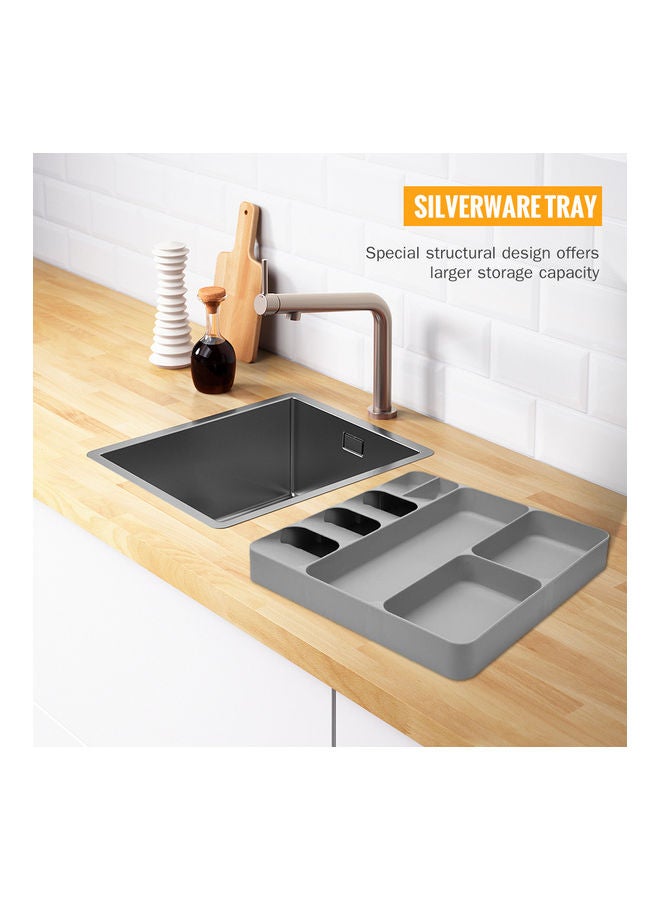 Utensil Drawer Organizer Case Flatware Box Tray Grey 39.7*5.3*38.4cm - Image 2