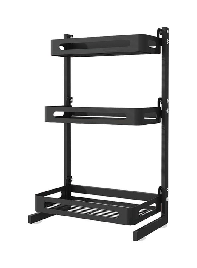 Generic - 3 Tier Spice Rack Organizer Countertop Includes Cutlery Chopsticks Shelf Utensil Holder Freestanding For Jars Bottles Chopping Board With Removable Hooks Black 63*11*24.5cm - Image 1