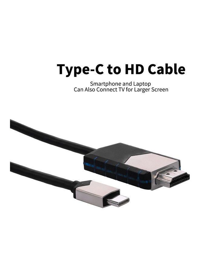 كابل محول من Type-C إلى HD أسود - Image 1