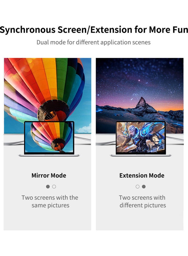 كابل محول من Type-C إلى HD أسود - Image 2