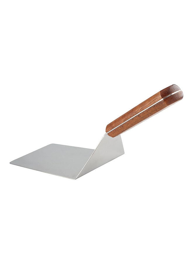 Professional Griddle Accessories 3 Piece BBQ Tool Kit Wooden Handle Stainless Steel Grill Spatula Set Brown 40*5*10cm - Image 5