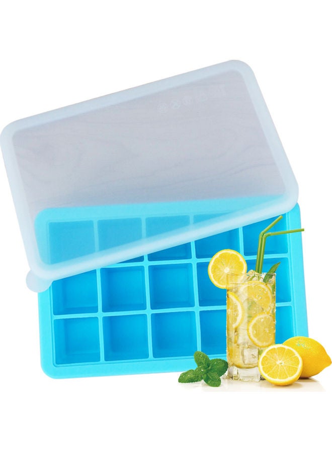 Ice Cube Trays Release Silicone 15 Grids Blue 19.5*4*12.5cm  - Image 1