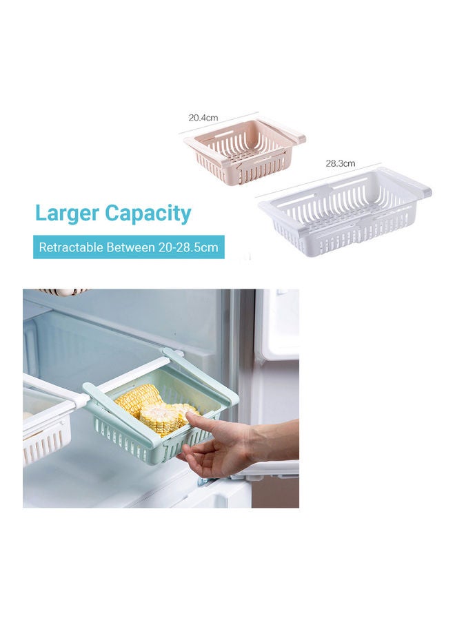 Retractable Fridge Organizer Pull Out Drawer Refrigerator Clip On Under Shelf Basket For Kitchen Storage Fits Mint Green 20*8*16cm - Image 3