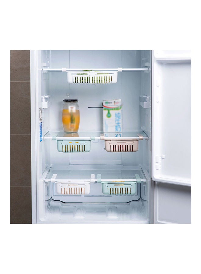 Retractable Fridge Organizer Pull Out Drawer Refrigerator Clip On Under Shelf Basket For Kitchen Storage Fits Mint Green 20*8*16cm - Image 5