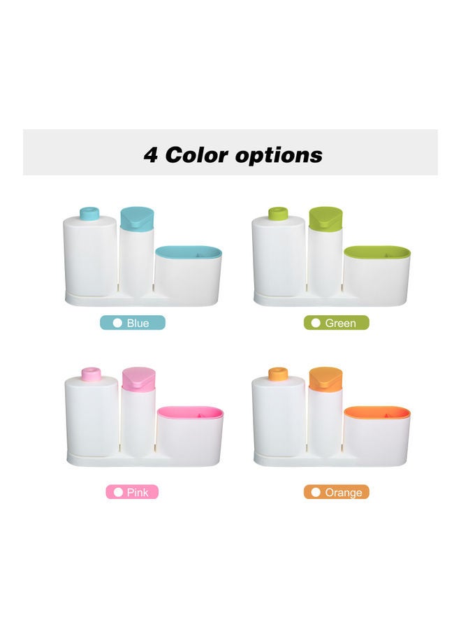 Plastic Kitchen Sink Liquid Dish Soap Dispenser Bottle Caddy With Storage Compartments Pink 27.5*6.5*17.5cm - Image 5