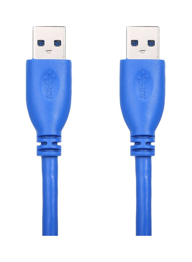كابل تمديد USB 3.0 ذكر إلى كابل ذكر نوع A بسرعة 5 جيجابت في الثانية لنقل البيانات لمحركات الأقراص الصلبة ومرفقات الطابعات وأجهزة المودم (لون أزرق) أزرق - Image 1