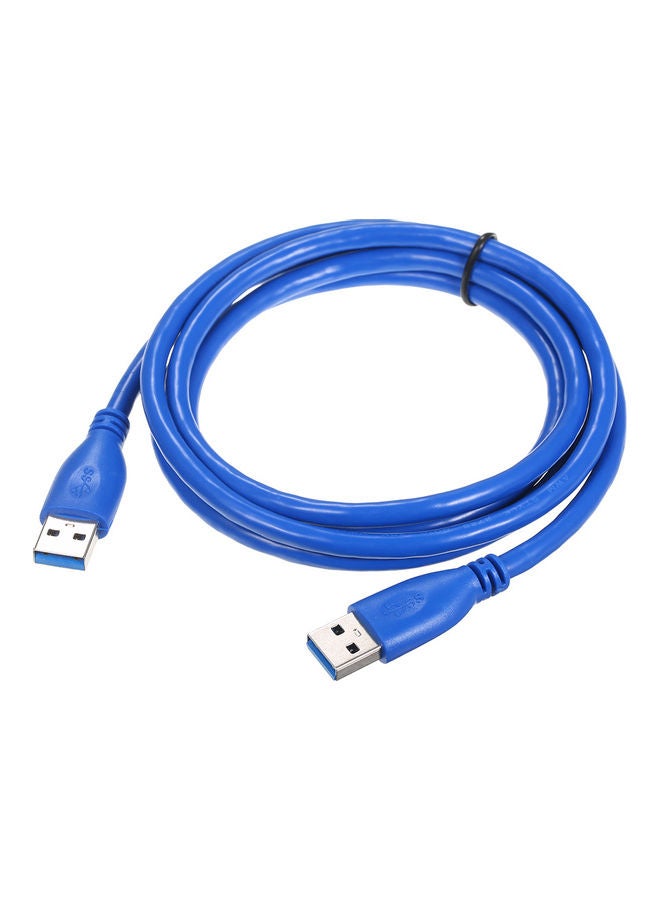 كابل تمديد USB 3.0 ذكر إلى كابل ذكر نوع A بسرعة 5 جيجابت في الثانية لنقل البيانات لمحركات الأقراص الصلبة ومرفقات الطابعات وأجهزة المودم (لون أزرق) أزرق - Image 2