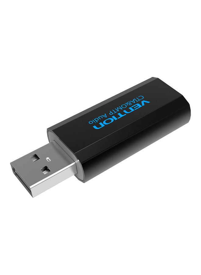 Generic USB External Sound Card With Stereo Earphone Mic Adapter Driver-Free For PC Laptop PS4 Black  - Image 2
